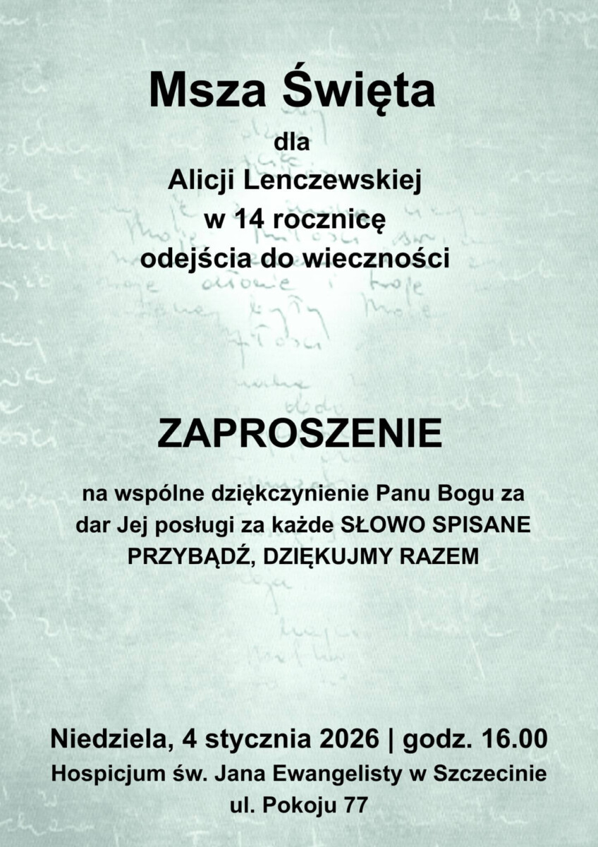 Platak - msza 14 rocznica odejścia Alicja Lenczewska